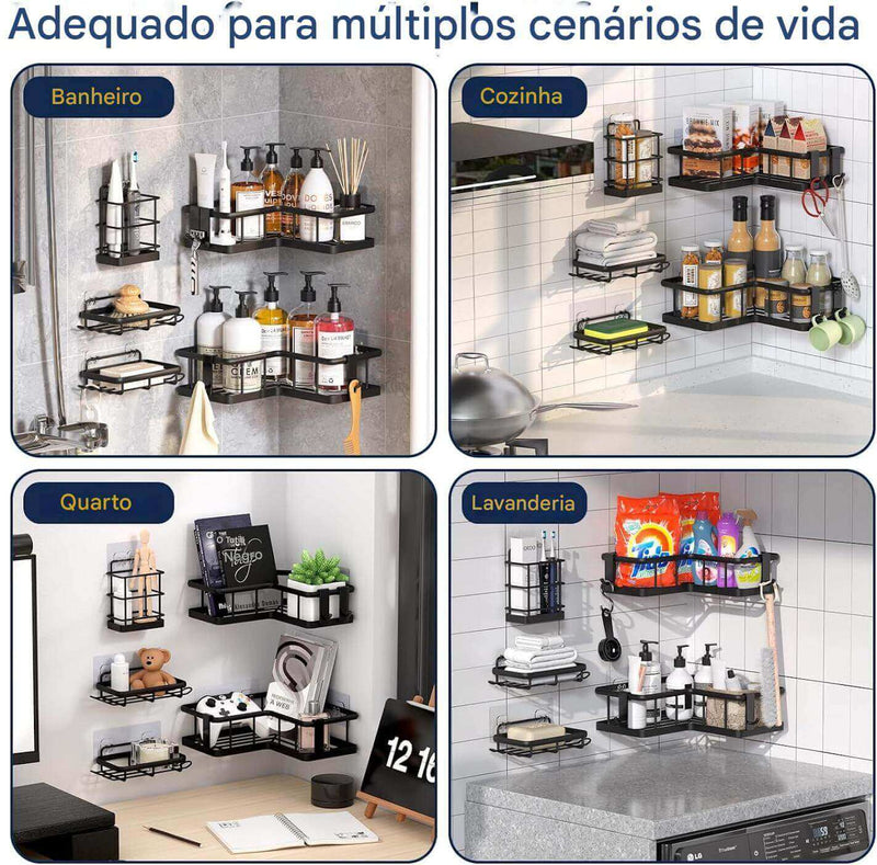 A12 - Suporte Organizador para canto e parede 5pcs Multiuso