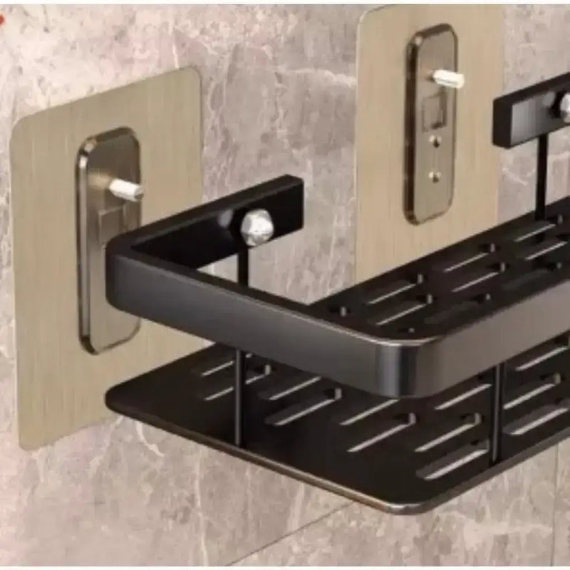 Prateleira de Cozinha/Banheiro em Alumínio Preto