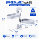 Saboneteira Autoadesiva Giratória Premium – Paga 1 Kit e Leva 2 Kits | Últimas Unidades