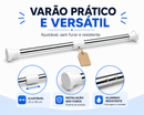 Varão Extensor Ajustável Sem Furos Multiuso Para Cortina de Banheiro Box Guarda-Roupa