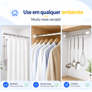 Varão Extensor Ajustável Sem Furos Multiuso Para Cortina de Banheiro Box Guarda-Roupa