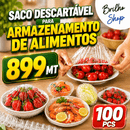 Sacos elásticos para armazenamento de alimentos 100 unidades