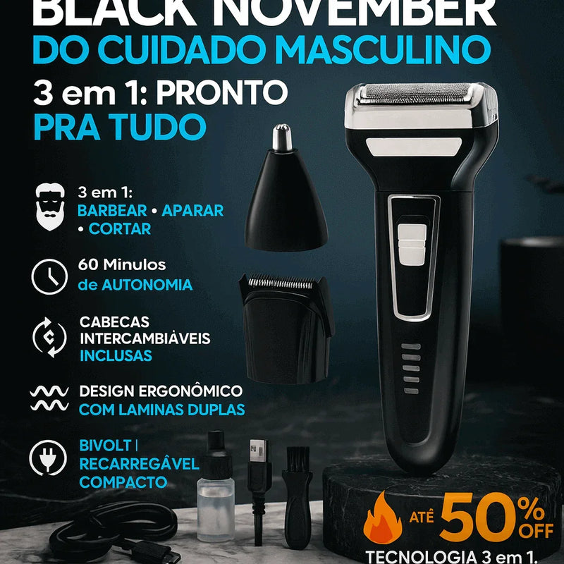 Barbeador Alfa 3 em 1 - Brilho Shop