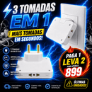 Adaptador Articulado 3 em 1 com Plug Giratório 90°
