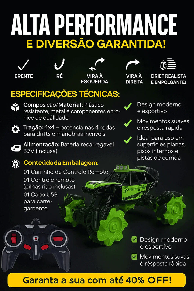 Carrinho de Controle Remoto Off-Road 4x4 - Brilho Shop