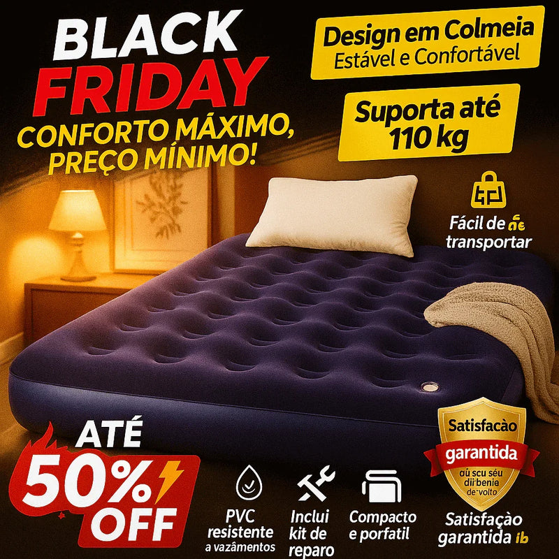 A03 - Colchão Inflável Casal Bestway com Flockado de Veludo - Brilho Shop