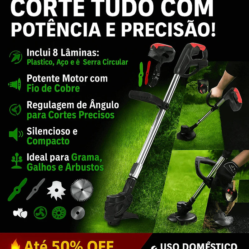 A07 - GreenForce Turbo Garden – O Cortador de Grama a Bateria Ideal para um Jardim Sempre Impecável, Praticidade e Potência em Cada Corte + UM SUPER BRINDE - Brilho Shop