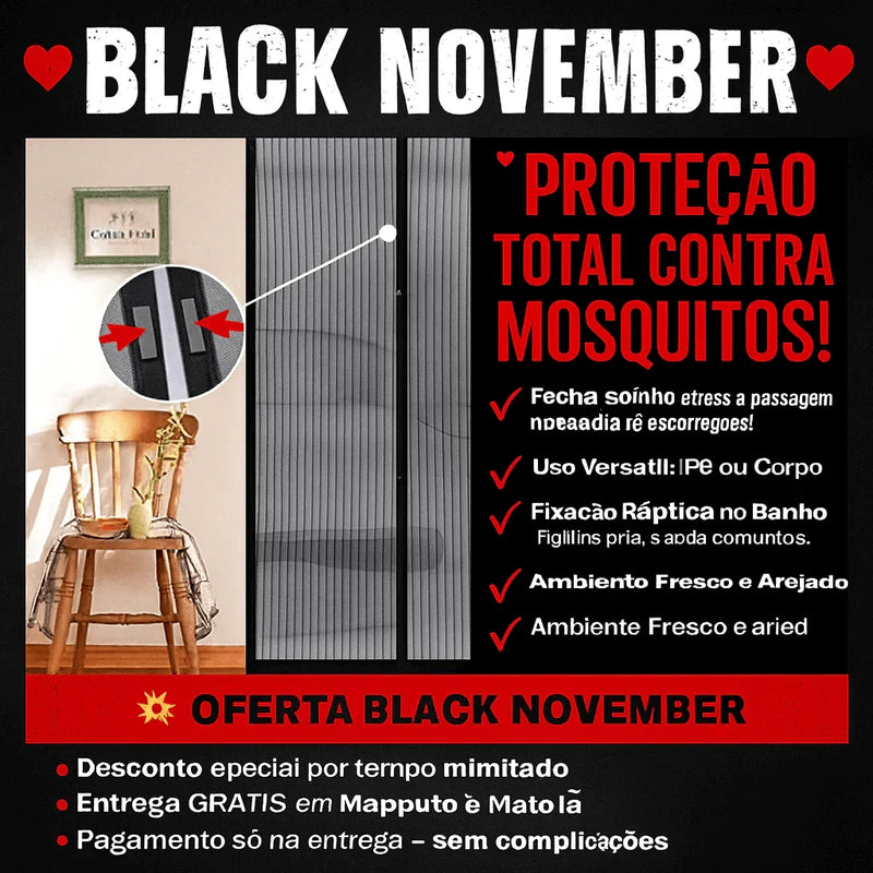 Tela Mosquiteira Magnética para Porta - Brilho Shop