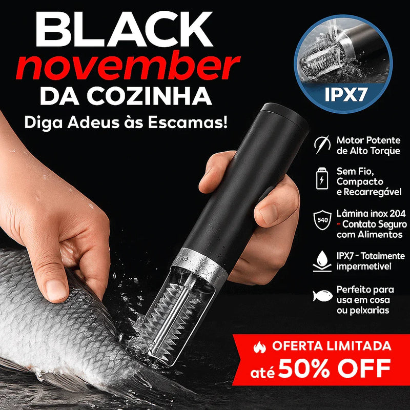 A10 - FishClean Max- Escamador Elétrico Portátil;Tecnologia para Limpeza de Peixes sem Esforço,com Rapidez e Segurança - Brilho Shop
