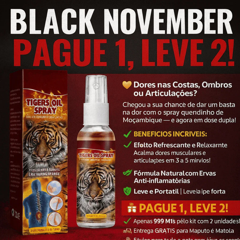 Tiger Oil Spray | Alívio Rápido de Dores Musculares e Articulares | PAGUE 1 E LEVE 2 - Brilho Shop