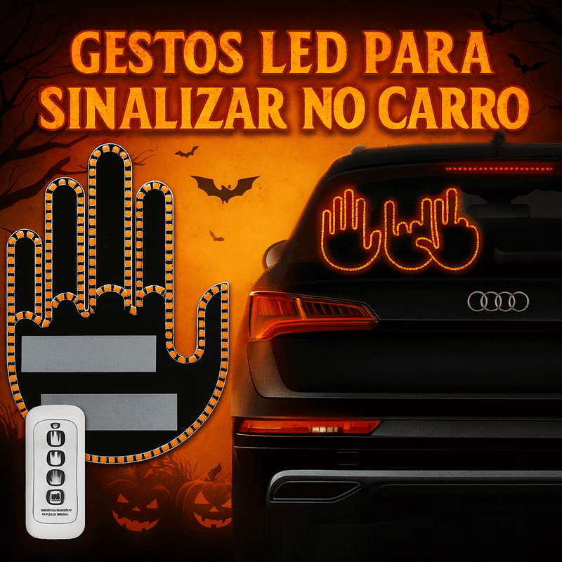 A08 - Luz de Gestos Engraçados para Carro com Controle Remoto