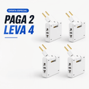 Adaptador Articulado 3 em 1 com Plug Giratório 90°