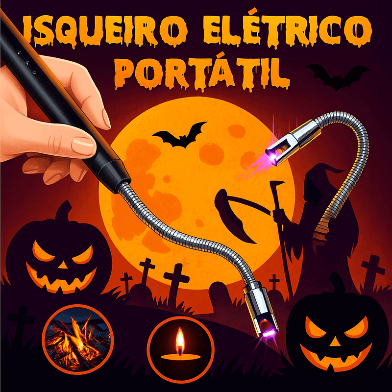 Isqueiro Elétrico Recarregável com Haste Flexível 360º