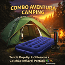 A01 -Combo Aventura Camping – Barraca Pop-Up + Colchão Inflável