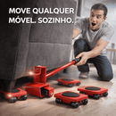 A12 - Kit Movedor de Móveis com Alavanca e Rodinhas – 5 em 1