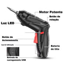 Mini Parafusadeira Recarregável 48 em 1 – A Solução Completa em Uma Só Mão