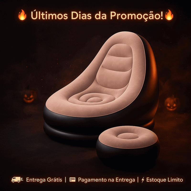 A21 - Poltrona Inflável Portátil em PVC Premium Com Bónus de Uma Bomba Manual
