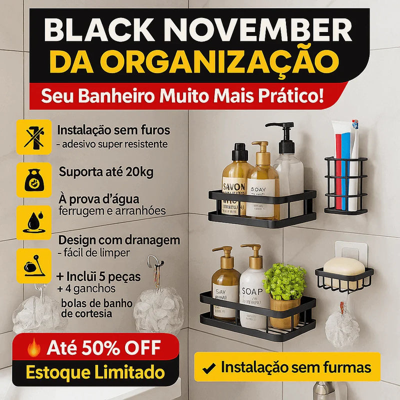A12 - Suporte Organizador para canto e parede 5pcs Multiuso - Brilho Shop